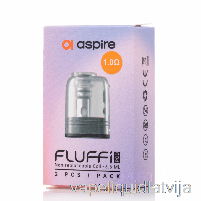 Aspire Fluffi Nomaiņas Pods 1.0ohm Fluffi Pods Vape šķidrums